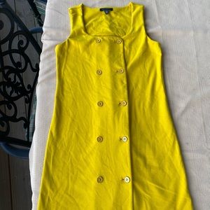 Womens Banana Republic yellow button shift dress
